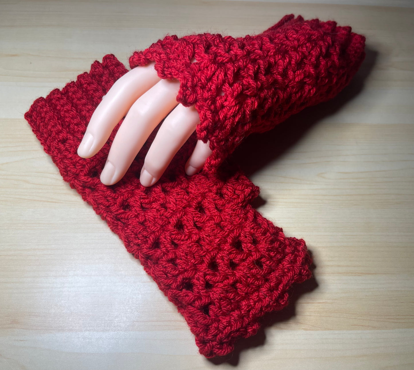 Red Fingerless Gloves
