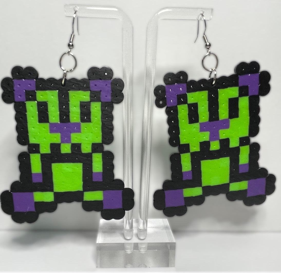 Level Up Bear Kandi Earrings