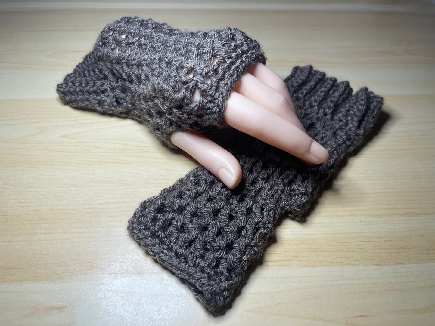 Brown Fingerless Gloves