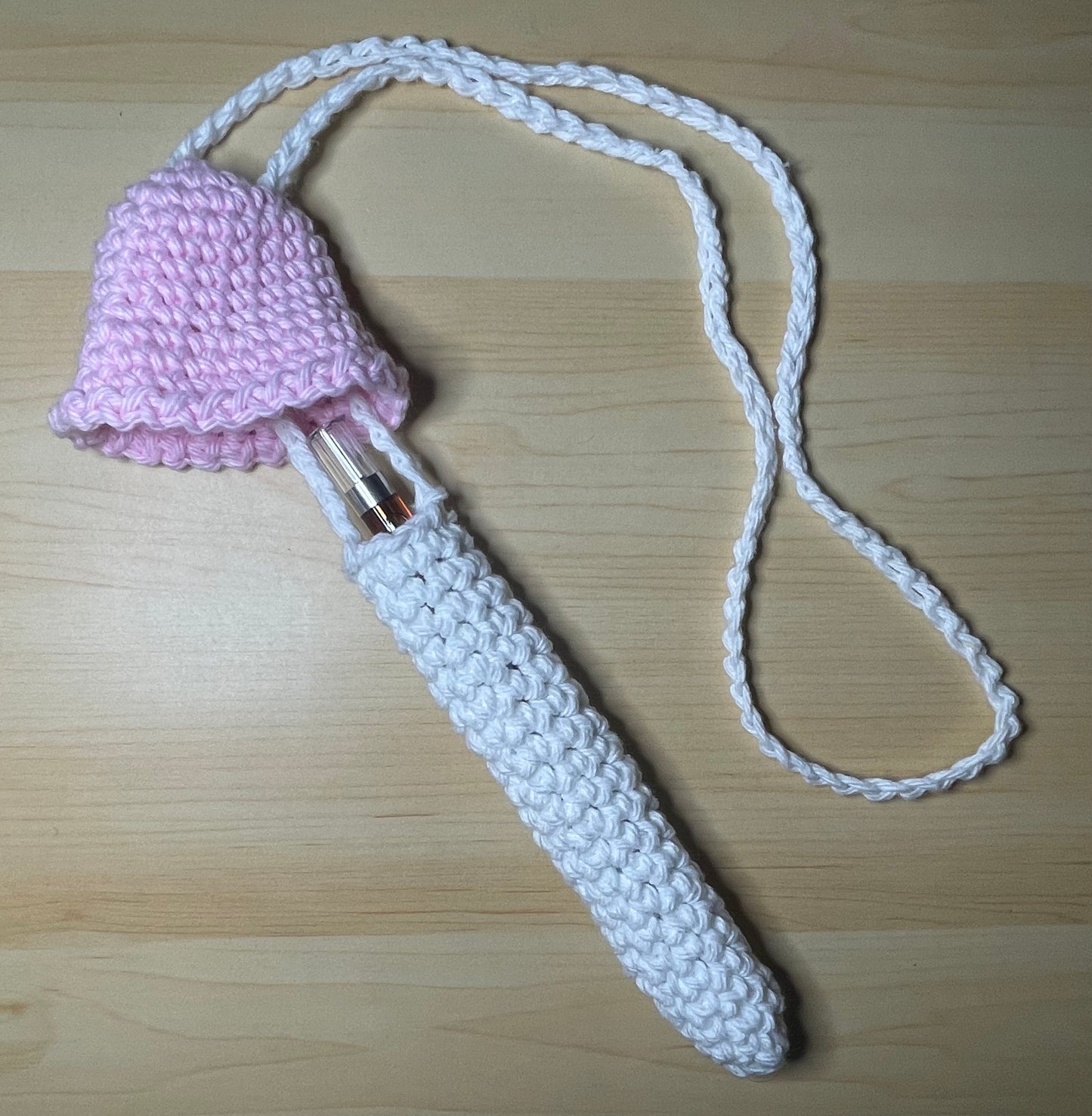 Pink & White Regular Mushroom Storage Necklace