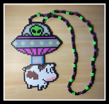Alien Abduction Kandi Necklace (Light’s Up!)