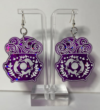 Cat Cauldron Earrings (Multiple Colors Available)