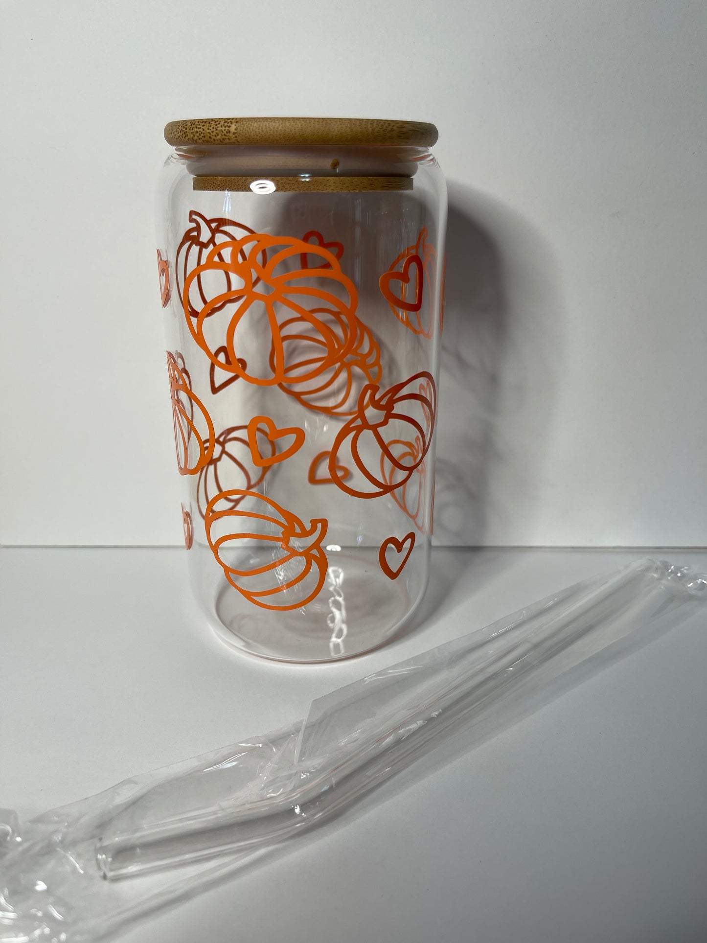 Orange Pumpkins 16 OZ Glass Tumbler