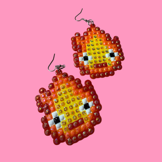 Bedazzled Calcifer Earrings