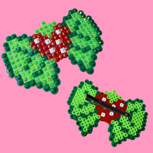 Bedazzled Strawberry Bow Hair Clip