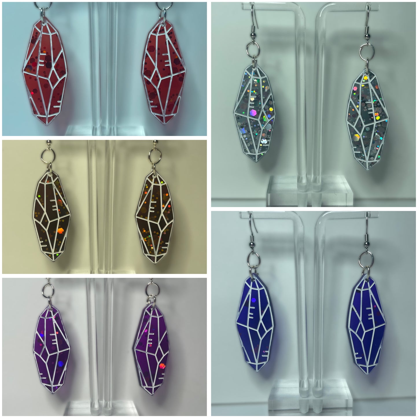 Crystal Earrings (Multiple Colors Available)