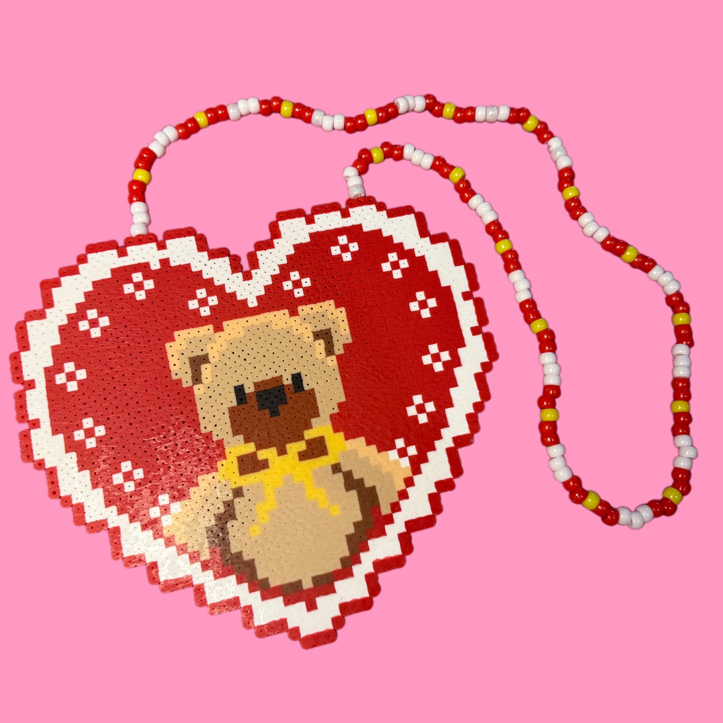 Cute Bear Perler Necklace