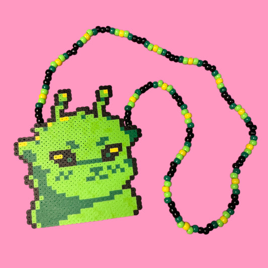 Alien Kitty Perler Necklace