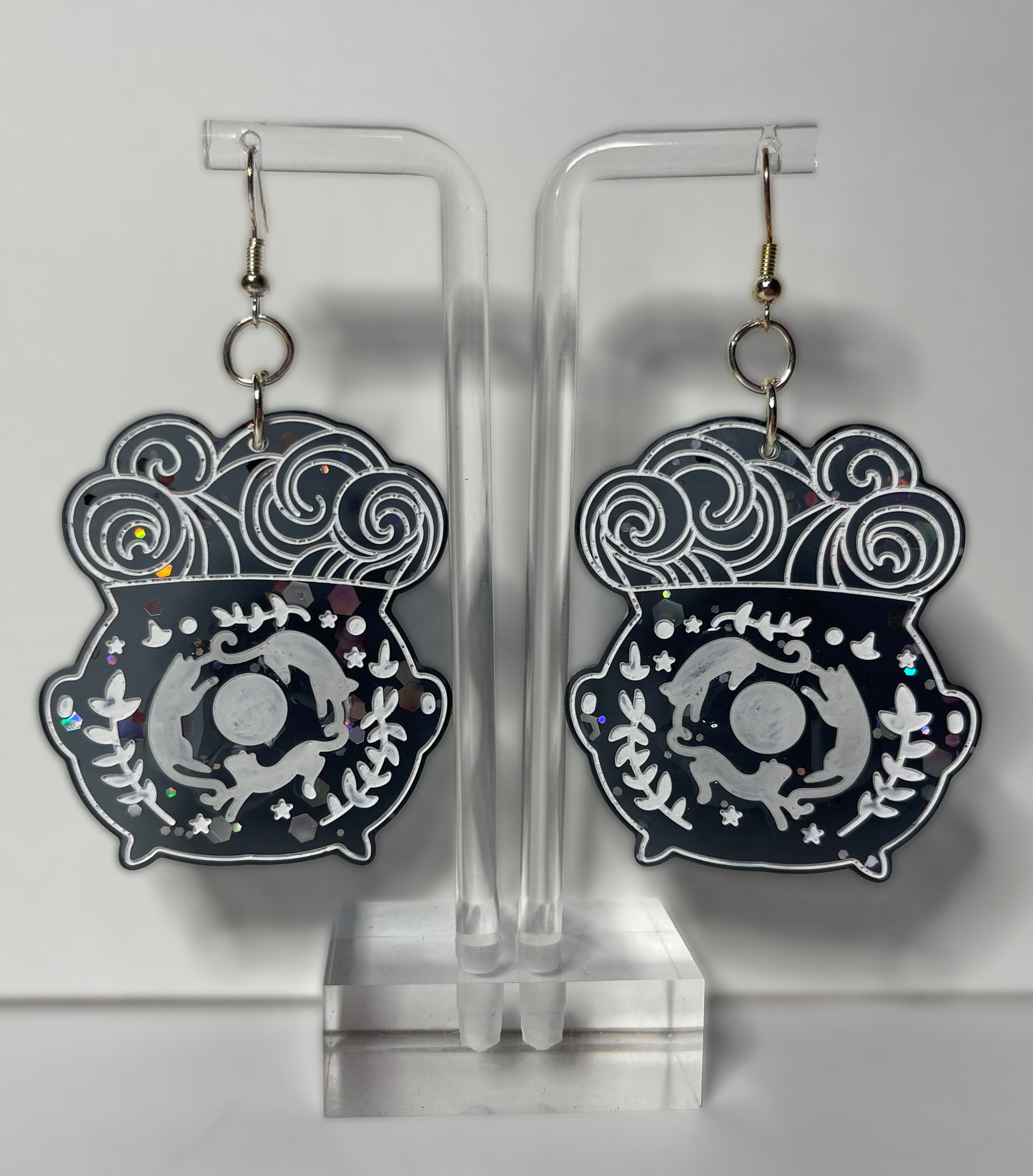 Cat Cauldron Earrings (Multiple Colors Available)