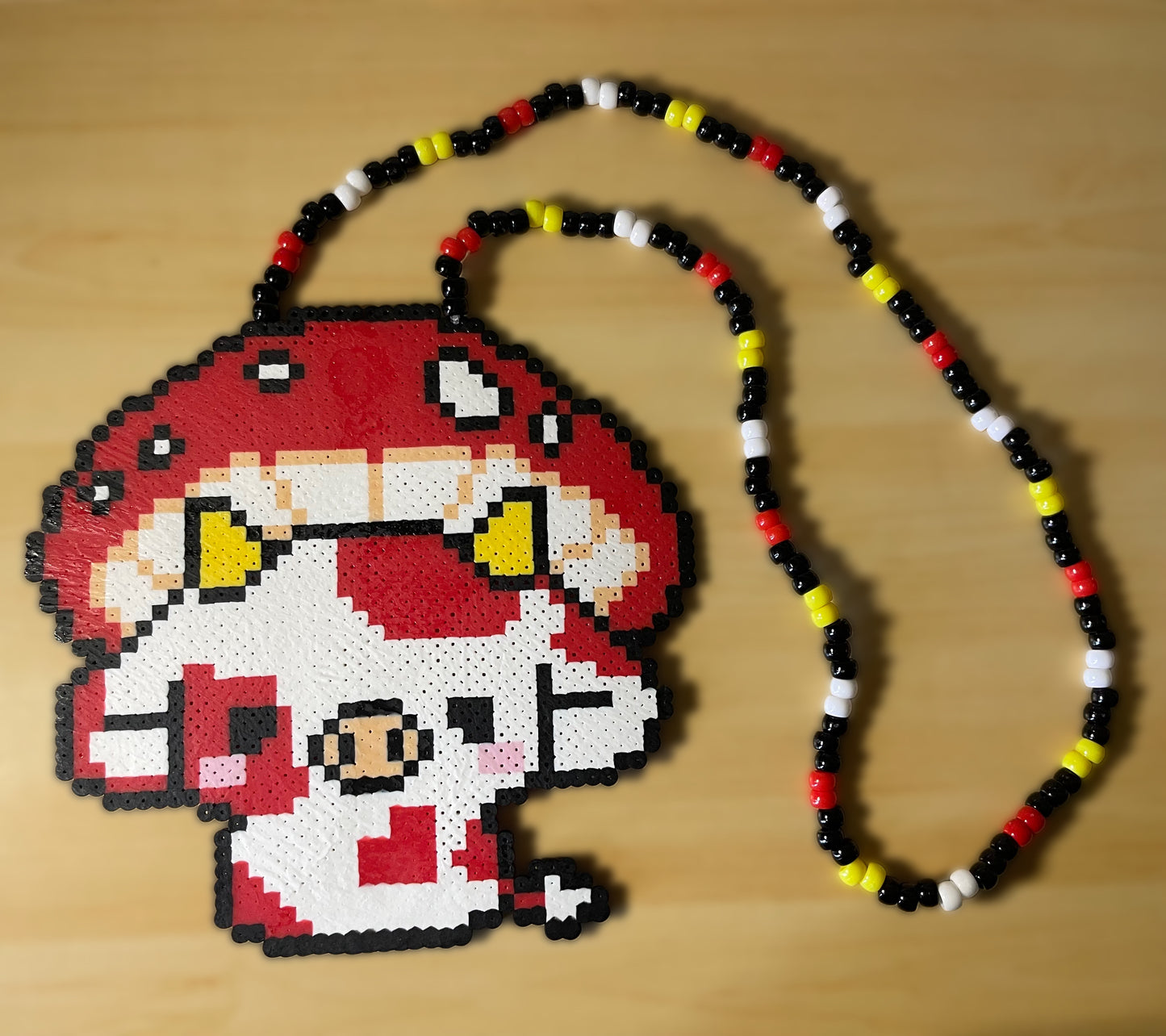 Mushroom Cow Kandi Necklace