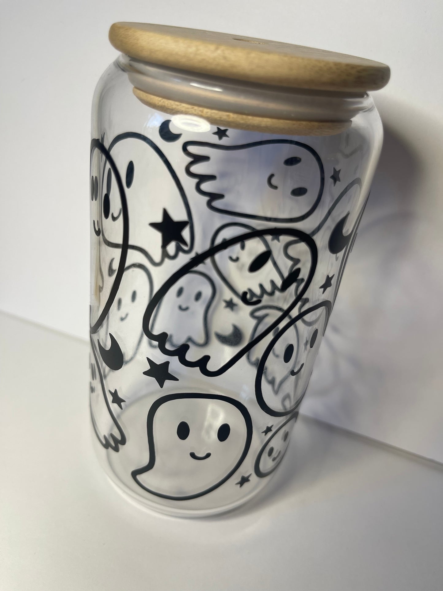 Happy Ghosts 16 OZ Glass Tumbler