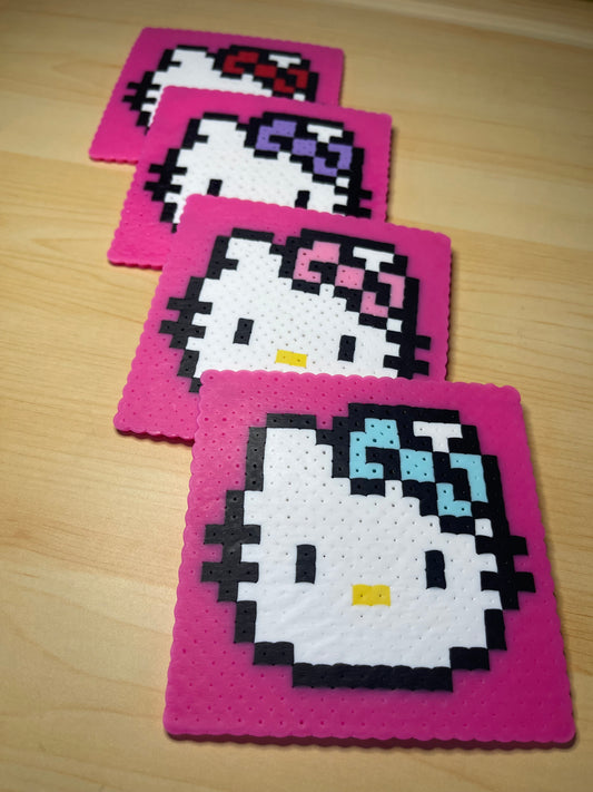 Kitty Perler Coasters