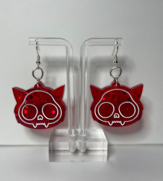 Cat Skull Earrings