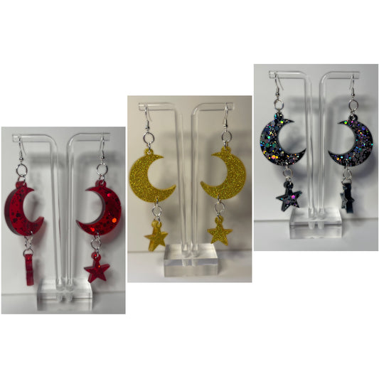 Moon Earrings (Multiple Colors Available)