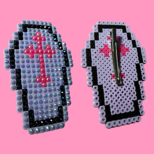 Bedazzled Coffin Hair Clip
