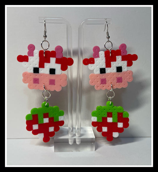 Strawberry Cow Earrings